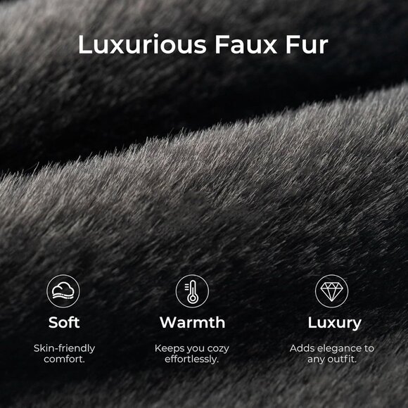 ⚡Women's Black Fuzzy Scuff Slippers Soft Comfy Memory Foam Non Slip House Shoes - Picture 3 of 6